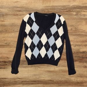 BRANDY Plaid V Neck Sweater